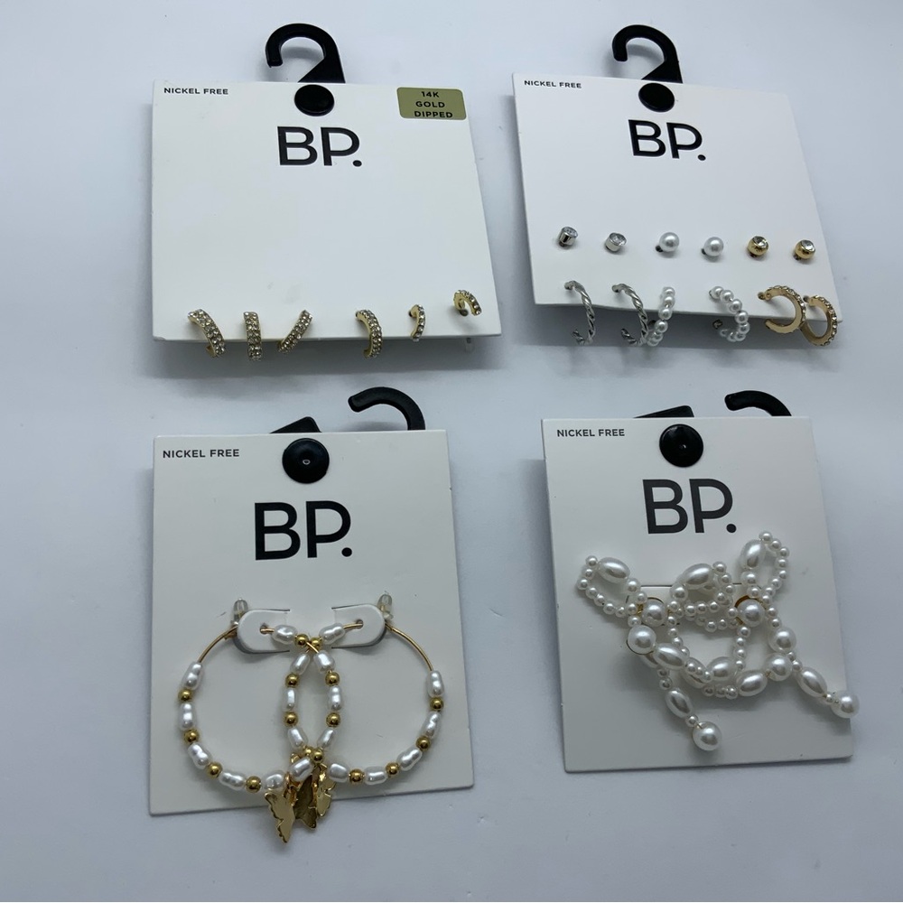 BP. Gold and White Pearl Earring Collection